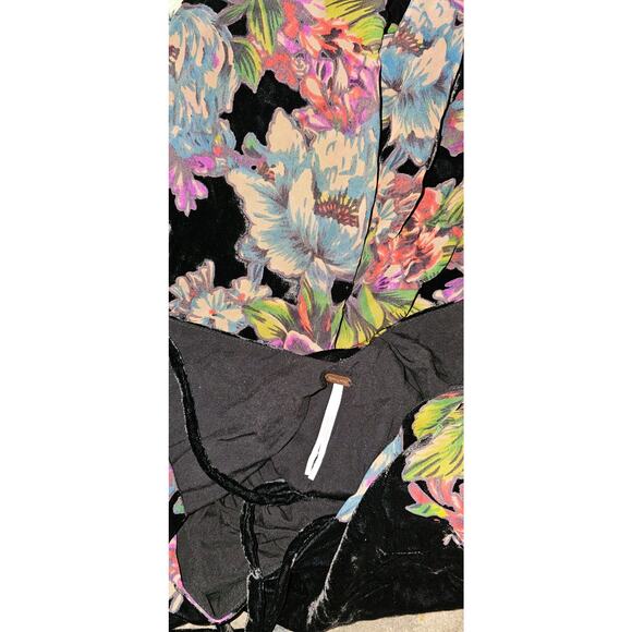 New FREE PEOPLE Misha Burnout Velvet Floral Mini Dress $128 SMALL Black - Picture 5 of 5